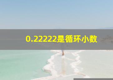 0.22222是循环小数