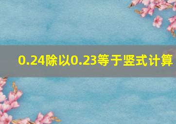 0.24除以0.23等于竖式计算