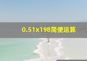 0.51x198简便运算