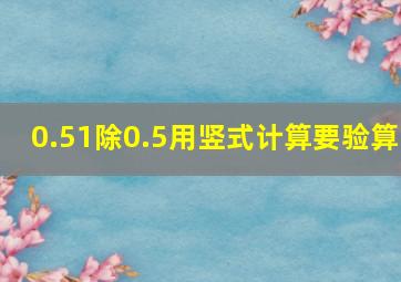 0.51除0.5用竖式计算要验算