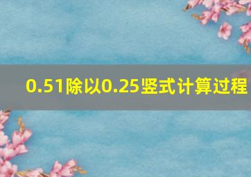 0.51除以0.25竖式计算过程