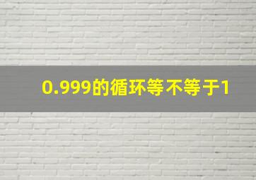 0.999的循环等不等于1