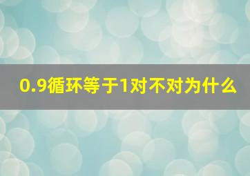 0.9循环等于1对不对为什么