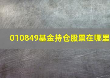 010849基金持仓股票在哪里