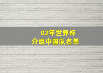 02年世界杯分组中国队名单