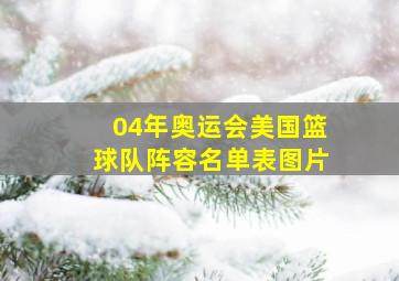 04年奥运会美国篮球队阵容名单表图片