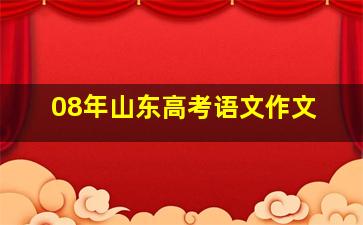 08年山东高考语文作文