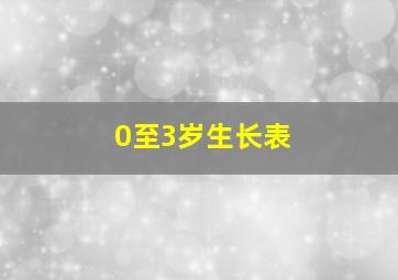 0至3岁生长表