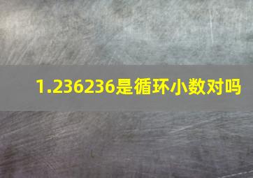 1.236236是循环小数对吗