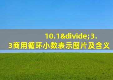 10.1÷3.3商用循环小数表示图片及含义