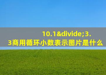 10.1÷3.3商用循环小数表示图片是什么