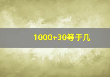 1000+30等于几