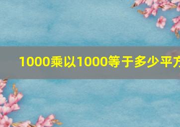 1000乘以1000等于多少平方