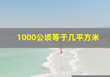 1000公顷等于几平方米