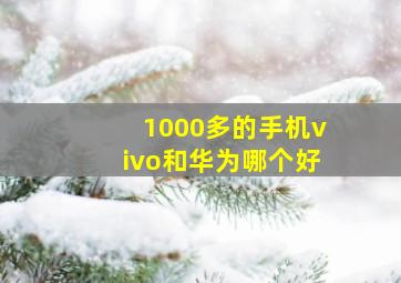 1000多的手机vivo和华为哪个好