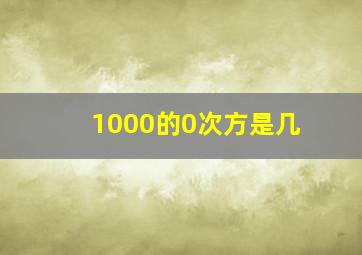 1000的0次方是几