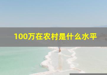 100万在农村是什么水平