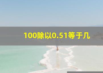 100除以0.51等于几