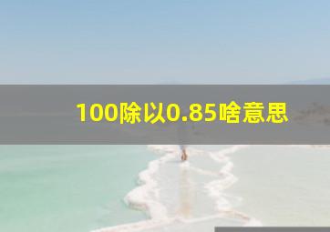 100除以0.85啥意思