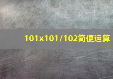 101x101/102简便运算