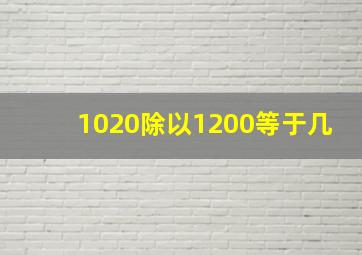 1020除以1200等于几