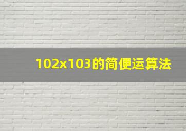 102x103的简便运算法