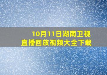 10月11日湖南卫视直播回放视频大全下载