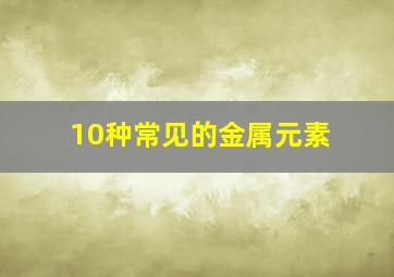 10种常见的金属元素