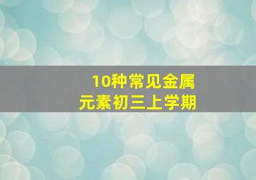 10种常见金属元素初三上学期