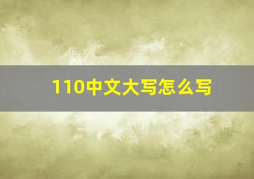 110中文大写怎么写