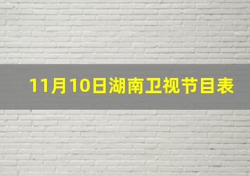 11月10日湖南卫视节目表