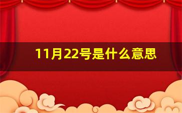 11月22号是什么意思