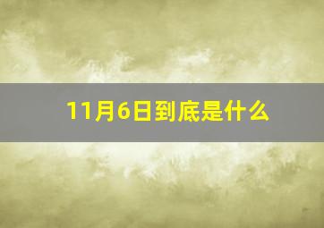 11月6日到底是什么