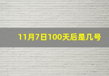 11月7日100天后是几号