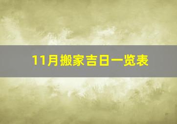 11月搬家吉日一览表