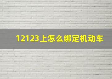 12123上怎么绑定机动车