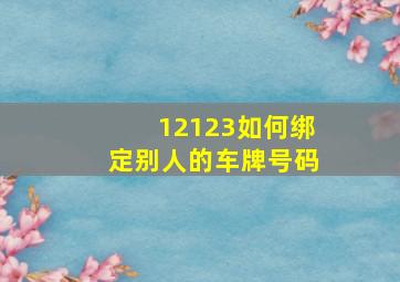 12123如何绑定别人的车牌号码