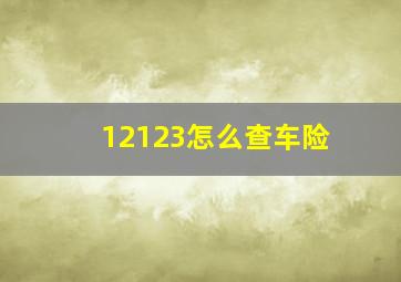 12123怎么查车险