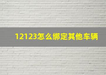 12123怎么绑定其他车辆