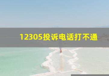 12305投诉电话打不通