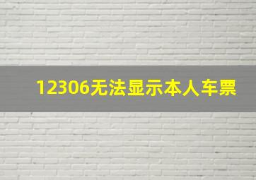 12306无法显示本人车票