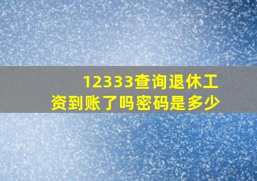 12333查询退休工资到账了吗密码是多少