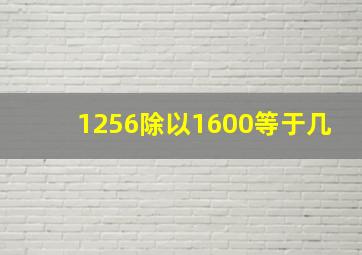 1256除以1600等于几