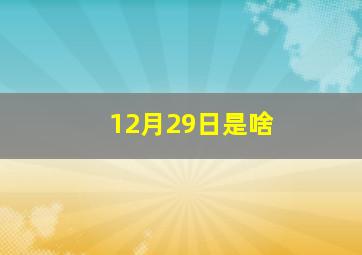 12月29日是啥