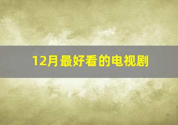 12月最好看的电视剧