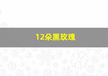 12朵黑玫瑰