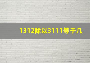 1312除以3111等于几