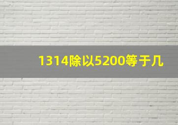 1314除以5200等于几