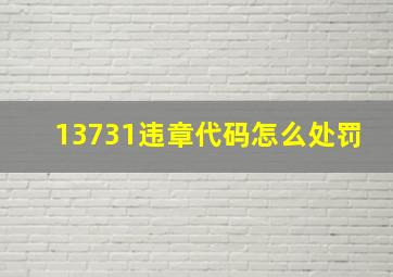 13731违章代码怎么处罚