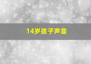 14岁孩子声音